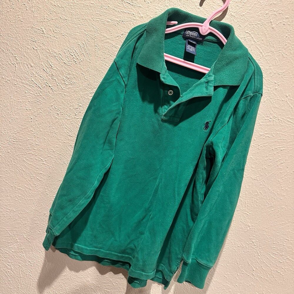Polo Ralph Lauren Boys S (8/10) Green Long Sleeve Polo Shirt